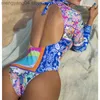 Roupa de banho feminina conjunto de biquíni feminino maiô estampa tropical maiô manga longa protetor solar maiô surf wear verão maiô T230606