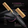 Hår raktare 2 i 1 uppvärmningskam Hårrätare Platta strykjärn Rätt att borsta hårstyler Korrugering Curling Iron Hair Curler Comb 230605