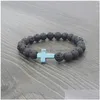 Beaded Jesus Cross Yoga Lava Strands Essential Oil Diffuser Bracelet Fashion Jewelry Women Mens Bracelets Will And Sandy Gift 34 Dro Dhelo