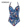 Swim wear HOMGAO Sexy Push Up Womens Swimsuits Large Size Shirred Swimwear Vintage Bodysuit Tummy Control Bathing Suits L4XL 230605