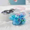 Creative Flower Shape Glitter Keychain Fashion Moving Liquid Quicksand Keyring Women Bag Hanging Pendant Nyckelhållare smycken gåva