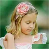 Headbands Baby Children Chiffon Flower Leaf Lace Hair Band For Girls Fashion Jewelry Will And Sandy White Red Blue Drop Delivery Hair Dhljz