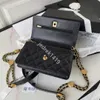 channel WOC coin envelope bag 10A Gold chains hobos purse caviar Cowhide mini Shoulder bags Fashion Coins chain crossbody bag designer hand craft flap Mobile Wallet