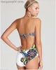 Maillots de bain pour femmes Strappy Girl Monokini V Style Print Floral Femmes Maillots de bain Backless Bandage Maillot de bain une pièce Summer Beachwear Badpak Monokini T230606