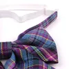 Neck Ties Ladies Plaid Bowtie Casual Bow tie For Women Uniform Collar Butterf Bowknot Adult Check Cravats Cotton Girls Bowties 230605