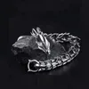 Chain Hip Hop Personlighet Men Silver Plated kölarmband Charm Fashion Dragon Animal Armband Teen Accessories Gifts For Father Men 230605