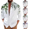 Men's Casual Shirts Print Flower Hawaiian Shirt Men 2023 Mens Oversized Summer Clothes For Beach Camisas Para Hombre