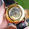 2023 Designer-Neuuhr, 6-stellig, echter Kalender, 24-Stunden-Mondphasenfunktion, 40-mm-Gehäuse, ultradünn, 1,1 mm, 316L-Präzisionsstahl, goldene Uhr, kleines Lederarmband, Hauptschicht