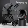 Poussette de luxe pour bébé 3 en 1 Portable Travel Carriage Fold Pram High Landscape Cadre en aluminium Born Infant Poussettes#{category}