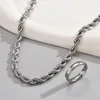 Ketting Oorbellen Set Unisex Punk Snake Chain Kettingen En Ringen Mode Eenvoudige Soild Hiphop Voor Mannen Sieraden Accessoires Cadeau