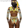 Damenbadebekleidung Sexy Langarm-Badeanzug Einteilige afrikanische Badebekleidung mit hoher Taille Badeanzug Weiblicher Netz-Schwimmanzug für Frauen Reißverschluss Monokini T230606