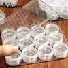 Sunglasses Cases 12Pcslot Contact Lens Box Holder Portable Small Lovely Clear Eyewear Bag Container Lenses Soak Storage Caseno Glasses 230605