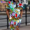 Heren Trainingspakken Anime Zomer POLO Shirt 3D Cartoon Bom Explosie Print Shorts Vreemde Harajuku Hip Hop Magic Set 230605