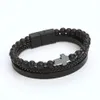 Klasyczny design wielowarstwowy skórzany bransoletka Hematyt Bracelet Bracelets Biżuteria dla mężczyzn