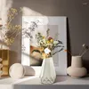 Vaser Flower Vase Nordic Style for Flowers Off-Farmhouse Ejressed Decorative Pampas Grass Mantel Shelf Home Accenters