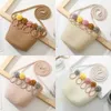 Handbags Girl's Crossbody Bag Handmade Floral Rattan Mini Shoulder Bag Summer Straw Beach Bag Kid's Casual Messenger Bags Handbag 230606