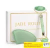 Rosenquarz Roller Gesichtsmassagegerät Hebewerkzeug Natürliche Jade Gesichtsmassagerolle Stein Hautmassage Schönheitspflege Set Box