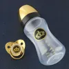 زجاجات الطفل# 240 مل زجاجة تغذية الذهب الذهب مع بلينغ باسير 8 أوقية واسعة الفم زجاجة التمريض BPA مجانا 230606