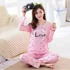 Dames Nachtkleding Pyjama Set Vrouwen Herfst Leuke Print Pyjama Tweedelige Lange Mouw Vrouw Thuis Kleding Voor Meisje