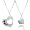 Pendentif Colliers 2Pcs / Set Mère Fille Coeur Collier En Acier Inoxydable Épissage Gravé Lettre Amour Pour Femmes Filles Maman Bijoux Dh0Oa