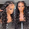 Loose Deep Wave Lace Front Haren Haarpruiken voor vrouwen Zwart 13x4 Frontale pruik transparant HD Glueless synthetisch voorgeplukt