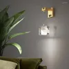 Vägglampor modern kristalllampa koppar gång trappa ljus lyxdekor med switch sovrum vardagsrum ledt svart guld