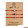 Charm Bracelets Evil Blue Eye 7 Knot Lucky Adjustable Red String Amet For Women Men Little Boys Girls Drop Delivery Jewelry Dhm02