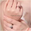 Cluster Rings 2In1 Crown Ring Je t'aime en 100 langues Projection pour les femmes Fashion Fine Jewelry Drop Delivery Dhvyc