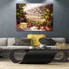 Contemporary Landscape Canvas Art Bien Venue Stunning Impressionist Garden Oil Painting Unique Style for Entryway