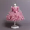 Flicka klänningar barn kläder 2023 mode prinsessan klänning för baby flickor kostym 1: a födelsedag tutu fest barn vestidos 6-24 månader