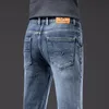 Mens Jeans Spring Autumn Light Blue Regular Fit Midwight Casual Classic Style Stretch Denim Fabric Pants Male Brand 230606