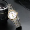 Horloges Berny Dameshorloge Titanium Kalender Dames Quartz Horloge Dag-Datum Wijzerplaat Ultra Licht Modieus Waterdicht Gouden Toon