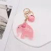 Candy Color Cute Elephant Heart Bell Nyckelkedjor Cartoon Animal Geometric Ornament Car Keychain Bag Accessories Key Chains Gifts