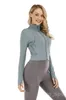 Lu Yoga Sport définir aligner manteau hauts dame veste d'entraînement fermeture éclair complète vêtements de sport mince à manches longues vestes Jogging vêtements d'exercice Stretch jure s