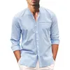 Camisas masculinas casuais Camisas masculinas despojadas Sólida Tábua dobrável Estereoscópica Mangas compridas Titular Vestuário