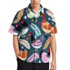 Camicie casual da uomo Camicia di pollo colorata Stampa di animali da fattoria Camicette allentate da vacanza Hawaii Streetwear Top oversize con motivo a maniche corte
