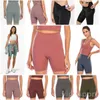 Выравнивать Lu Seamless Women Yoga Пятая короткая фитнеса обнаженная 5 шорт брюки спортивная одежда