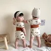 Clothing Sets Summer Cool Thin Boys Leisure Wear Outfits Printed Cartoon Cute Baby Kids Short Sleeved Suit Children Home Clothes Two-piece