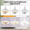 360 ° سقف مروحة سقف تدوير ضوء مروحة ذكية مع التحكم عن بُعد LED LED Light لغرفة المعيشة غرفة نوم أعلى 85-265 فولت