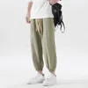 Pantaloni da uomo Uomo Estate Seta di ghiaccio a gamba larga Casual Stretch Sezione sottile Allentato Pantaloni sportivi a nove punte Pantalon Quick Dry Pantaloni da uomo