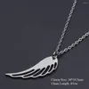 Pendant Necklaces Angel Wing Wishes Stainless Steel Necklace Jewelry Accessories Valentine's Party Gifts Women Wholesale Gift