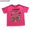 Damen T-Shirt Y2k Ästhetik rosa Tops Japanisches Harajuku T-Shirt Kawaii Print Tops E-Girl Fairycore T-Shirt Süße 00er Grafik T-Shirts 230606