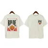 Shirts Blue Red Card Printing Rhude t Men Women Oversized Fashion Casual White Tee High Quality Summer Classic Short Sleeve