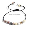 Bracelets De Charme Réglable Pierre Naturelle Perle Bracelet Yoga Guérison Cristal Stretch Perlé Pour Femmes Hommes Bijoux Faits À La Main Drop Delive Dho5Y