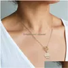 Hanger Kettingen Gouden Maan Ster Leeuw Boze Oog Ketting Medaillon Paperclip Chian Choker Gelaagdheid Sieraden Voor Vrouwen Meisjes Drop Delive Dh08J