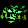 Led Rave Toy 12Pcs Luminous Dinosaur Jurassic Park Party Bag Glow In The Dark Toys For Kids Mini Animals Model Set Juguetes 230605