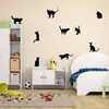 Adesivos de parede de combinação de gatos pretos sala de estar quarto sofá decoração de fundo mural decalques de arte para decoração de casa papel de parede