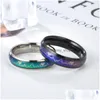 Band Rings Temperature Sensing Heartbeat Ring Stainless Steel Mood For Women Mens Love Fashion Jewelry Will And Sandy Gift Drop Deliv Dh8Ov