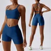 Conjuntos ativos conjunto de ioga feminino roupas de ginástica duas peças top esportivo sem costura leggings macacão feminino terno para fitness roupas esportivas