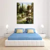 Modern Cityscapes Canvas Art Secret Garden Path Handmade Impressionist Landscape Painting Ideal Wall Decor for Kitchen